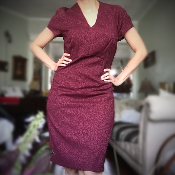 Ava & Aiden Dresses & Skirts - Ava & Aiden Marsala Jacquard Dress